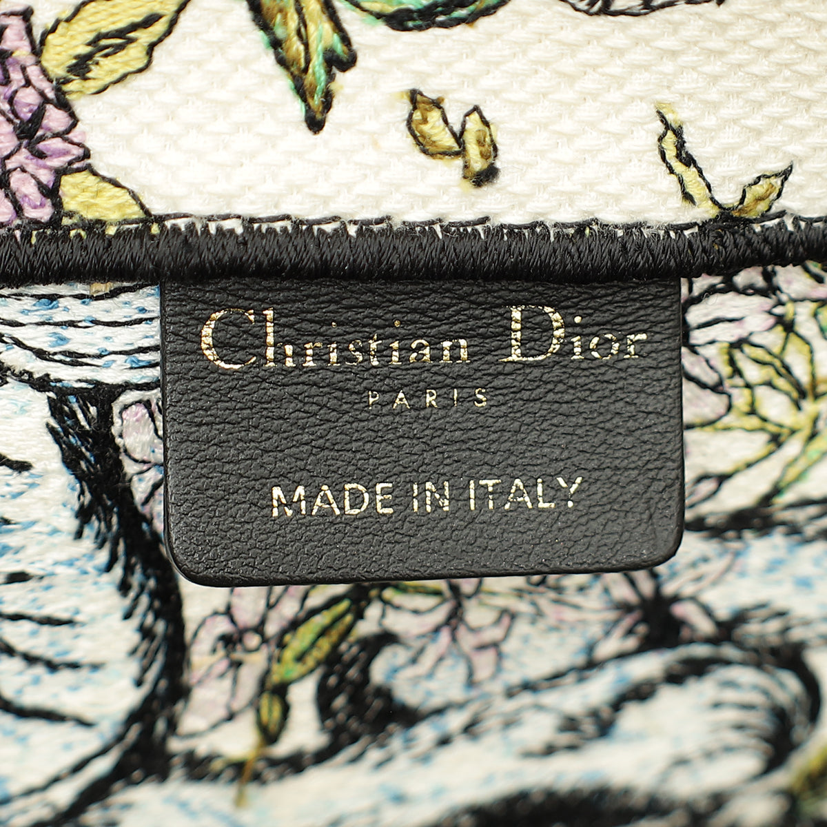 Christian Dior White Multicolor D-Constellation Embroidery Book Medium Tote Bag