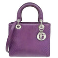 Christian Dior Violet Python Lady Dior Medium Bag
