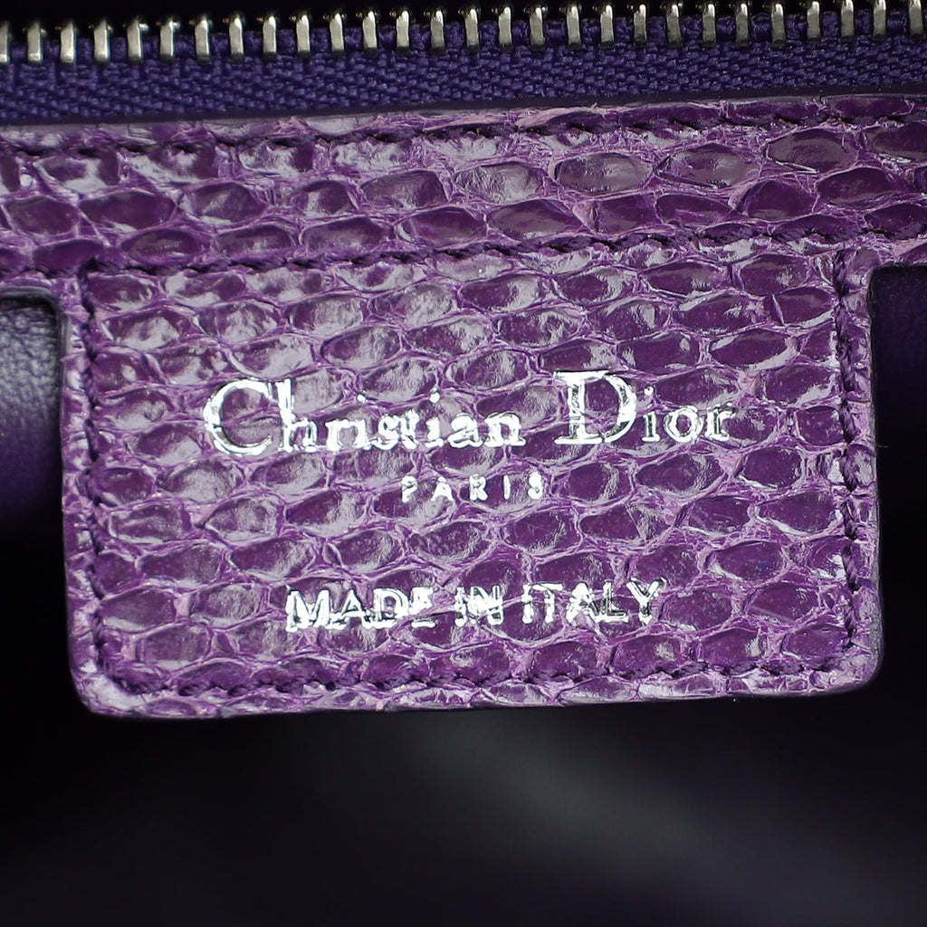 Christian Dior Violet Python Lady Dior Medium Bag