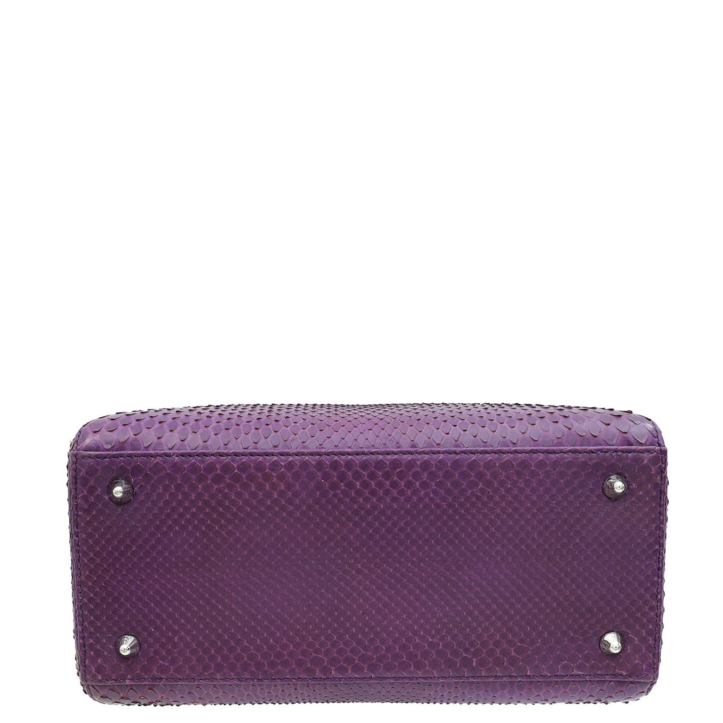 Christian Dior Violet Python Lady Dior Medium Bag