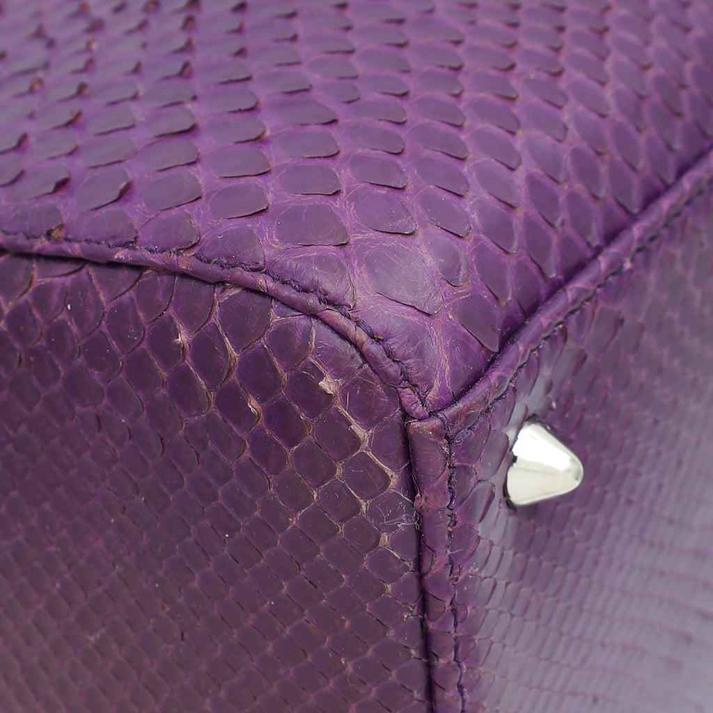 Christian Dior Violet Python Lady Dior Medium Bag