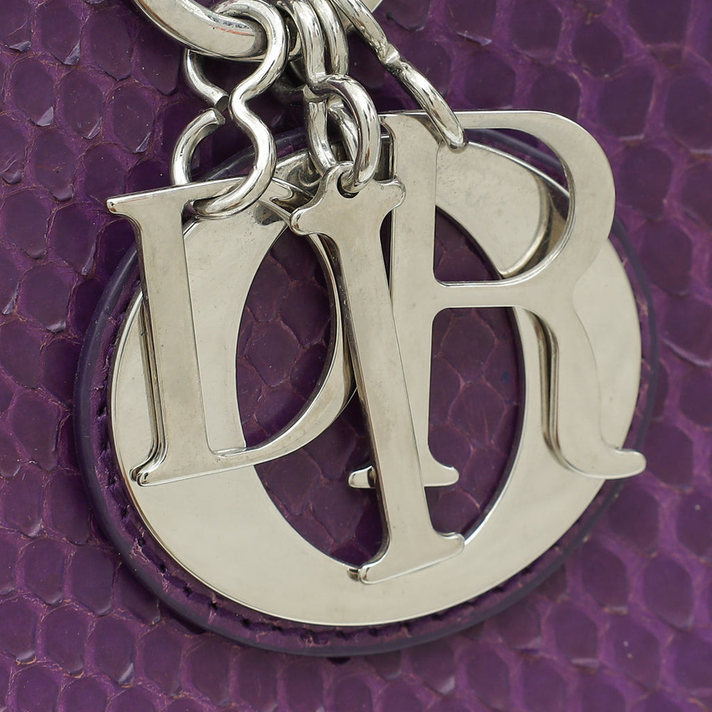 Christian Dior Violet Python Lady Dior Medium Bag