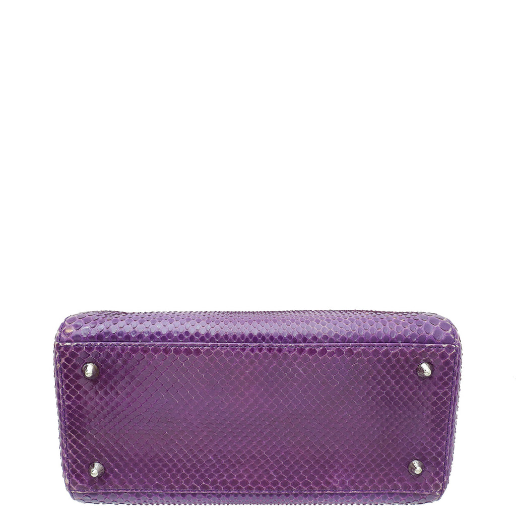 Christian Dior Violet Python Lady Dior Medium Bag