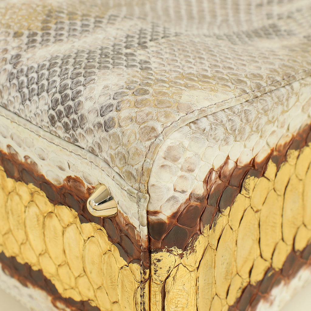 Christian Dior Bicolor Snakeskin Lady Dior Large Bag