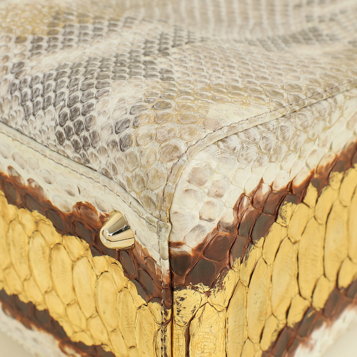 Christian Dior Bicolor Snakeskin Lady Dior Large Bag