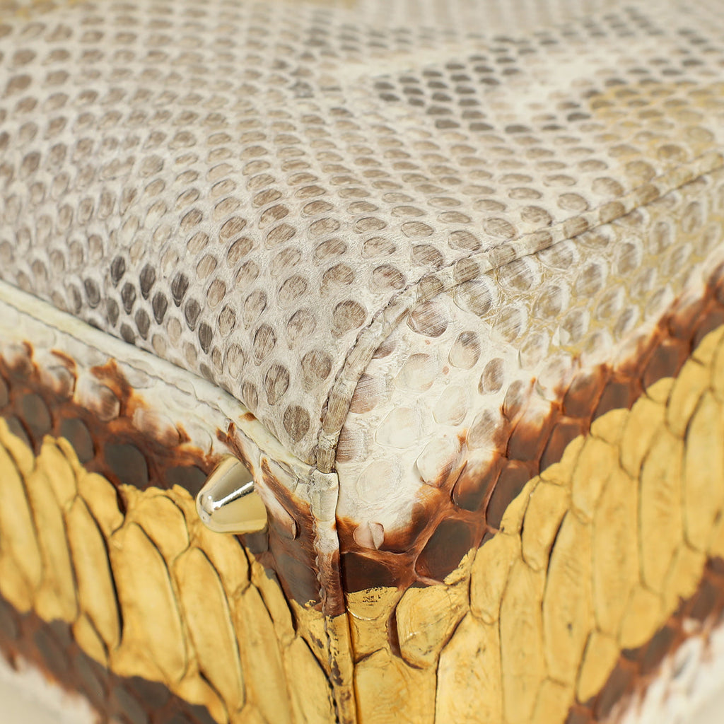 Christian Dior Bicolor Snakeskin Lady Dior Large Bag