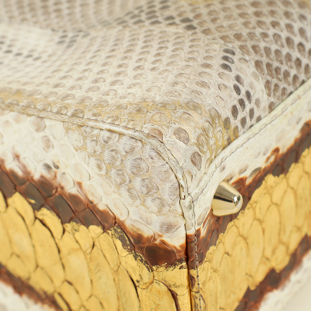 Christian Dior Bicolor Snakeskin Lady Dior Large Bag