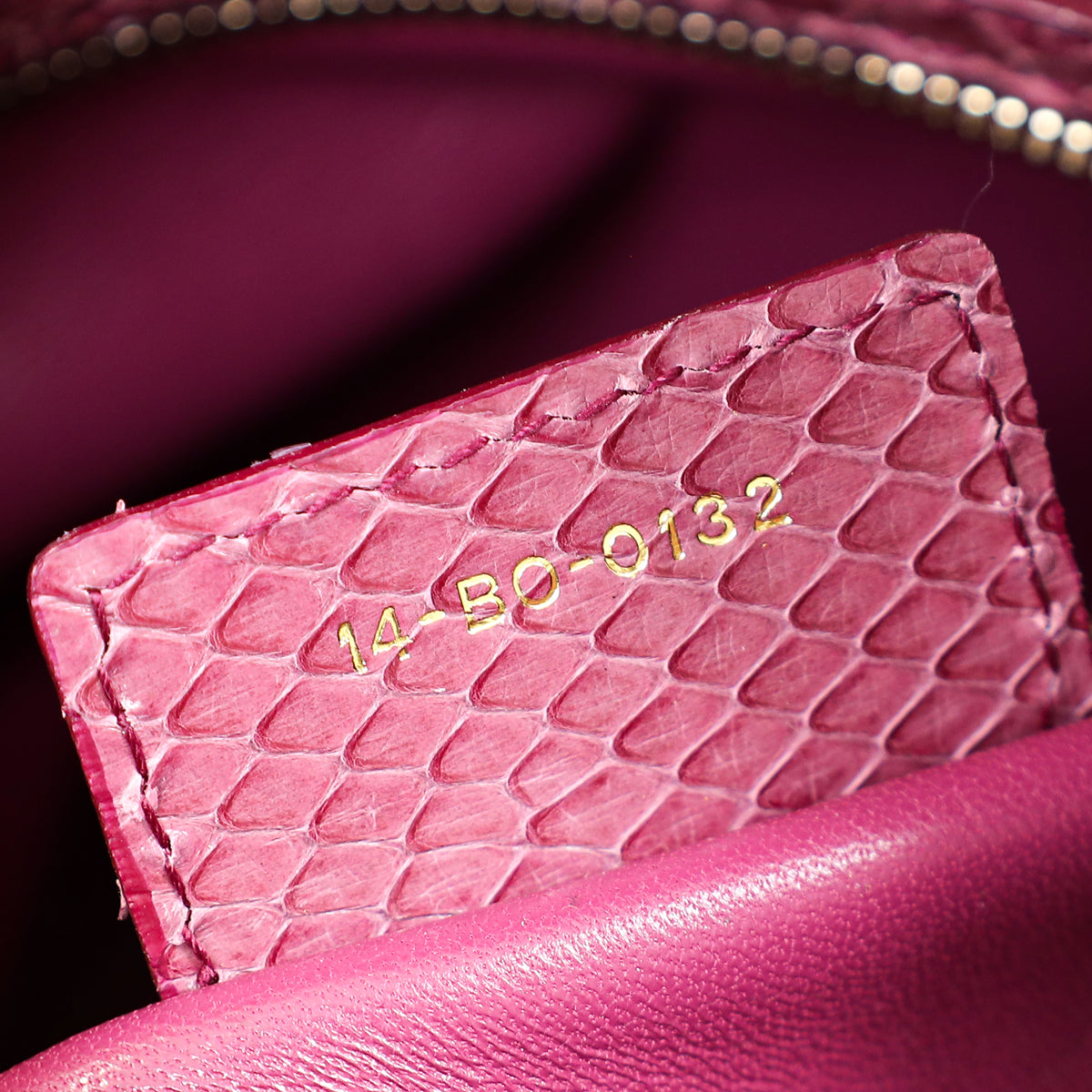 Christian Dior Mauve Pink Snakeskin Lady Dior Large Bag