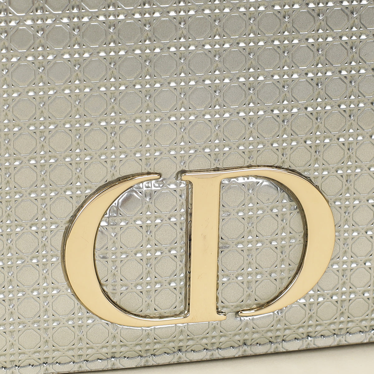 Christian Dior Silver 30 Montaigne Microcannge 2 Way Chain Pouch