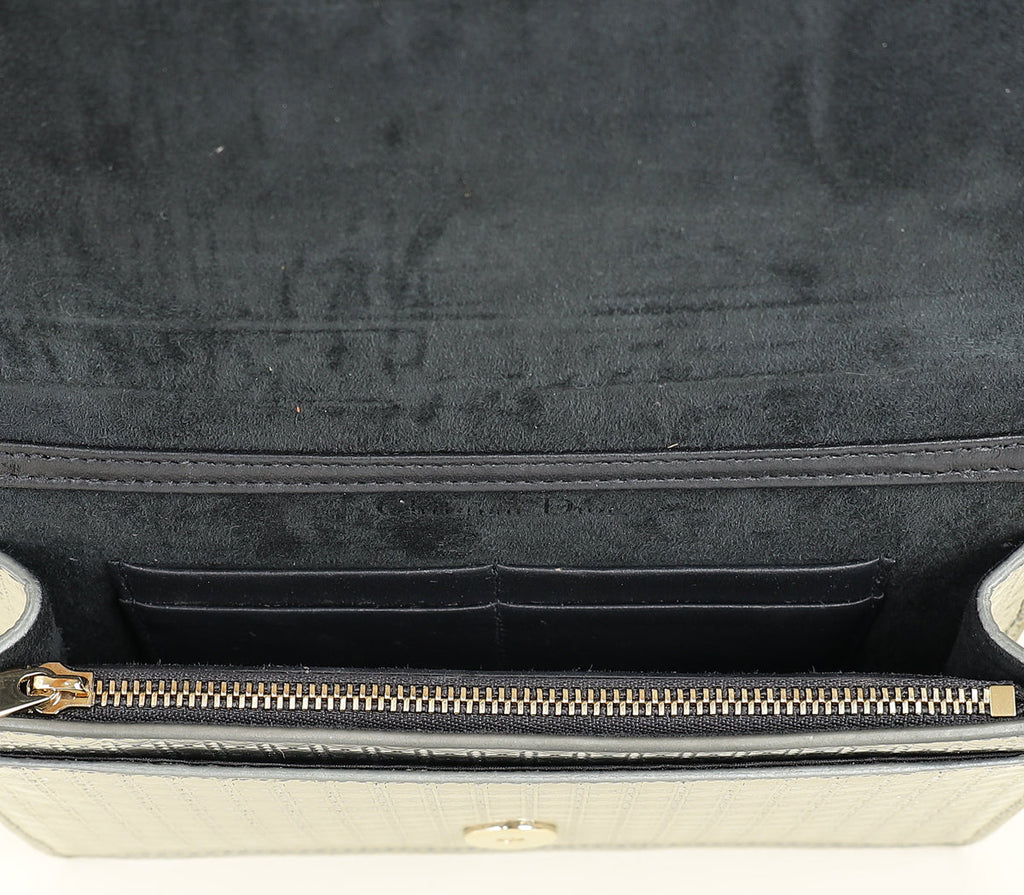 Christian Dior Silver 30 Montaigne Microcannge 2 Way Chain Pouch