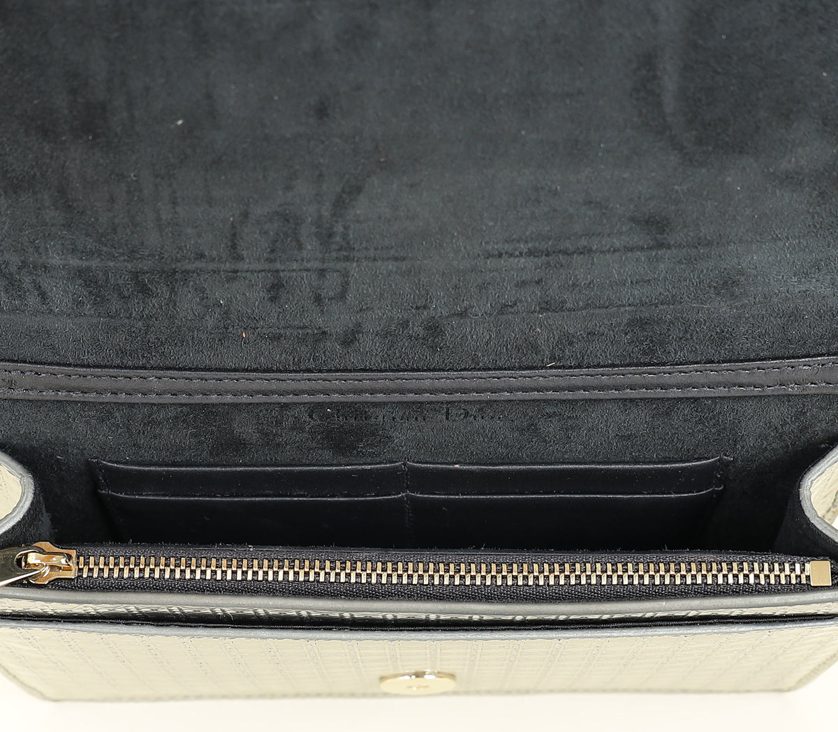 Christian Dior Silver 30 Montaigne Microcannge 2 Way Chain Pouch