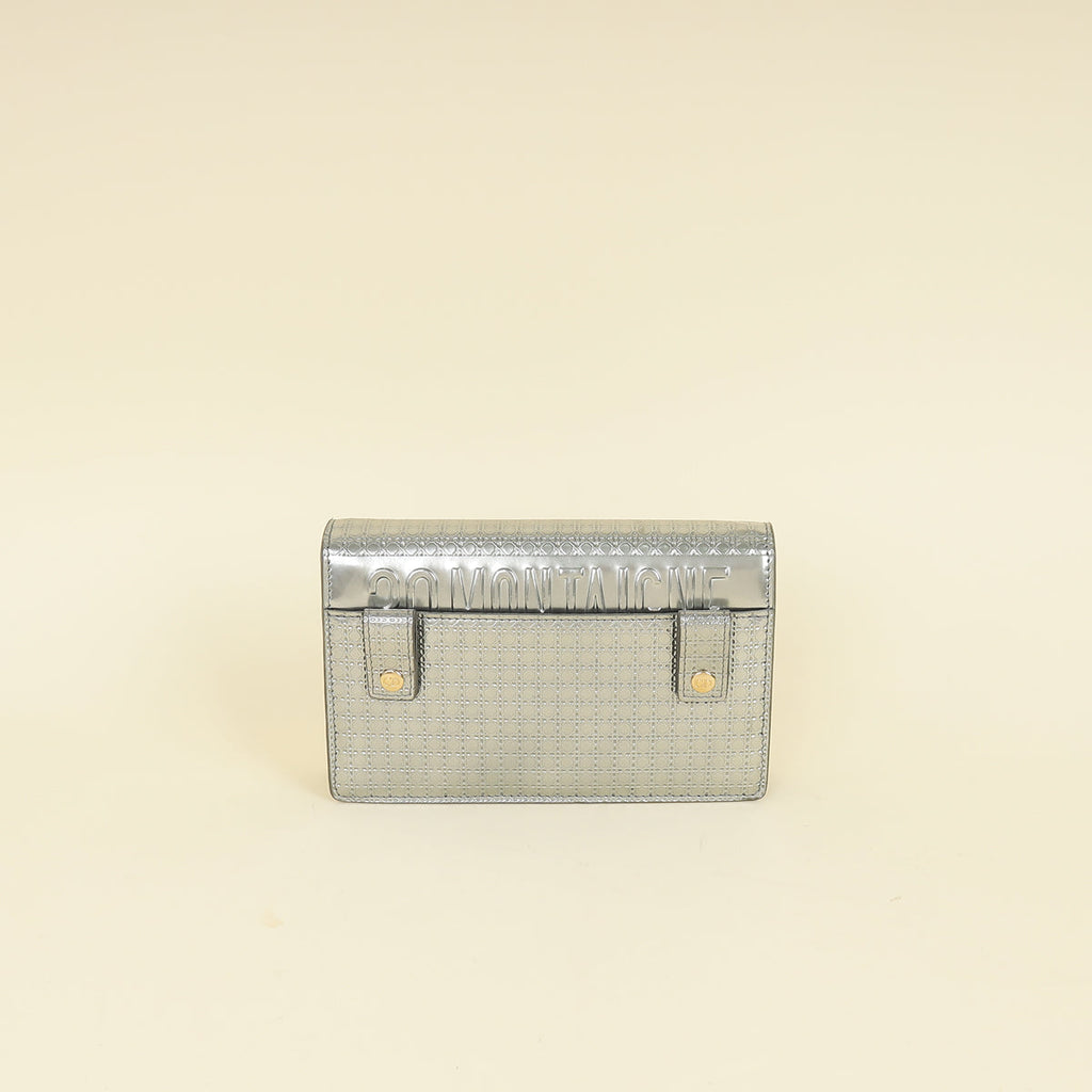 Christian Dior Silver 30 Montaigne Microcannge 2 Way Chain Pouch