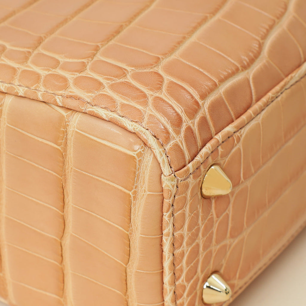 Christian Dior Blush Nude Alligator w/ Crystal Lady Dior Small Bag