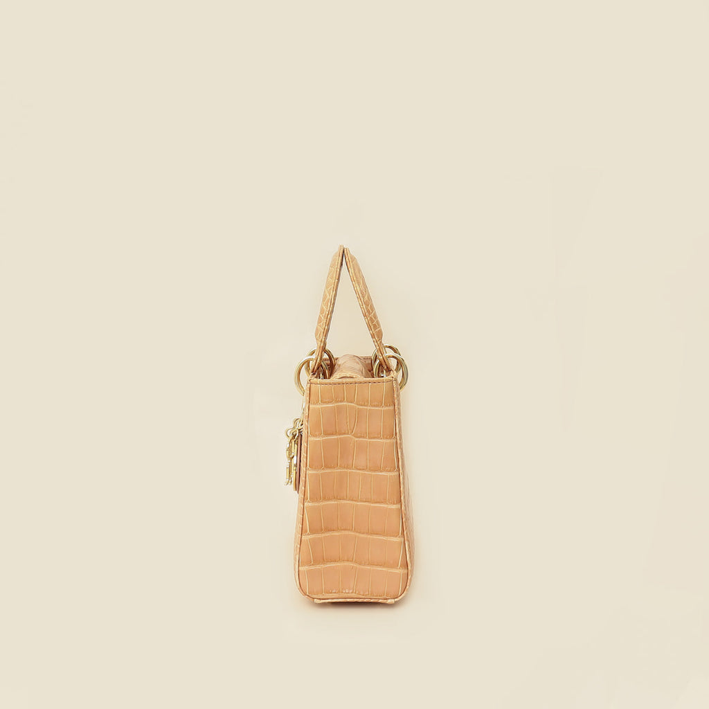 Christian Dior Blush Nude Alligator w/ Crystal Lady Dior Small Bag