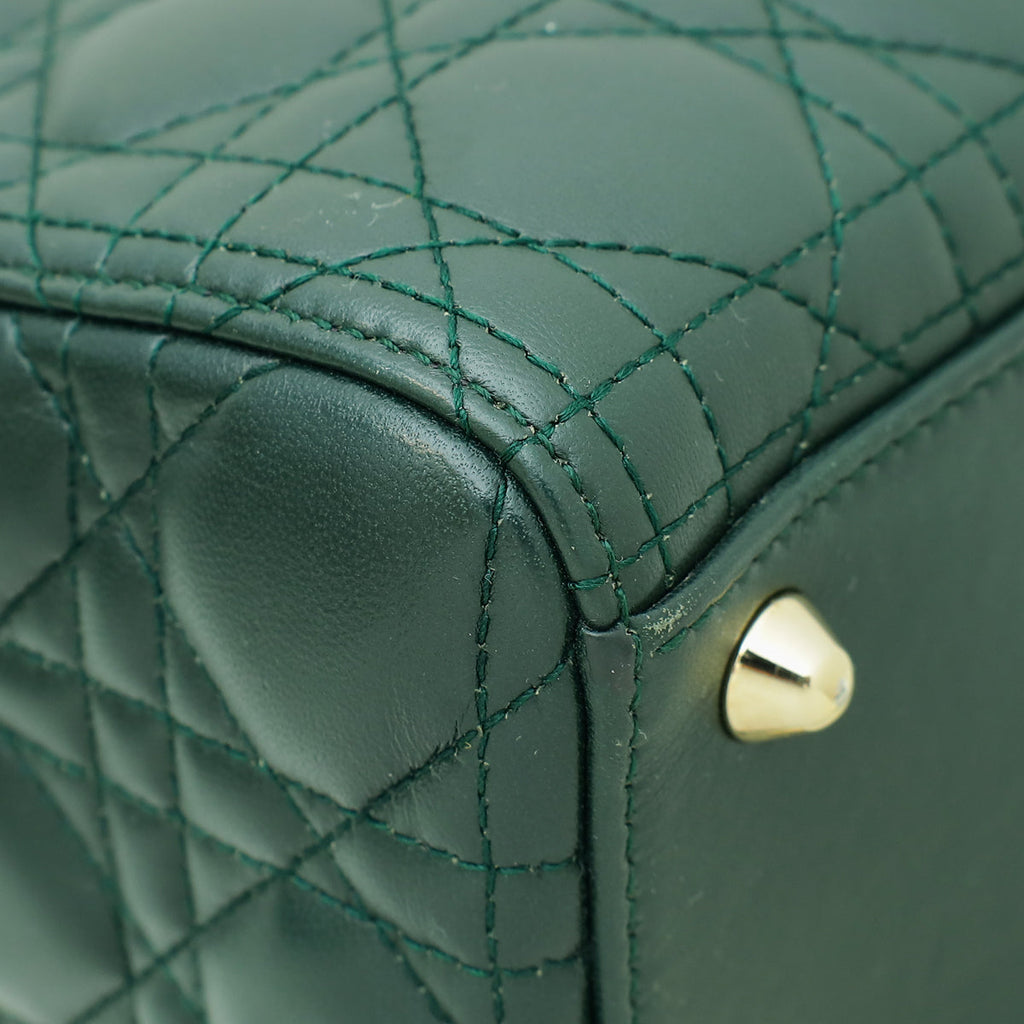 Christian Dior Dark Green Lady Dior Large Bag