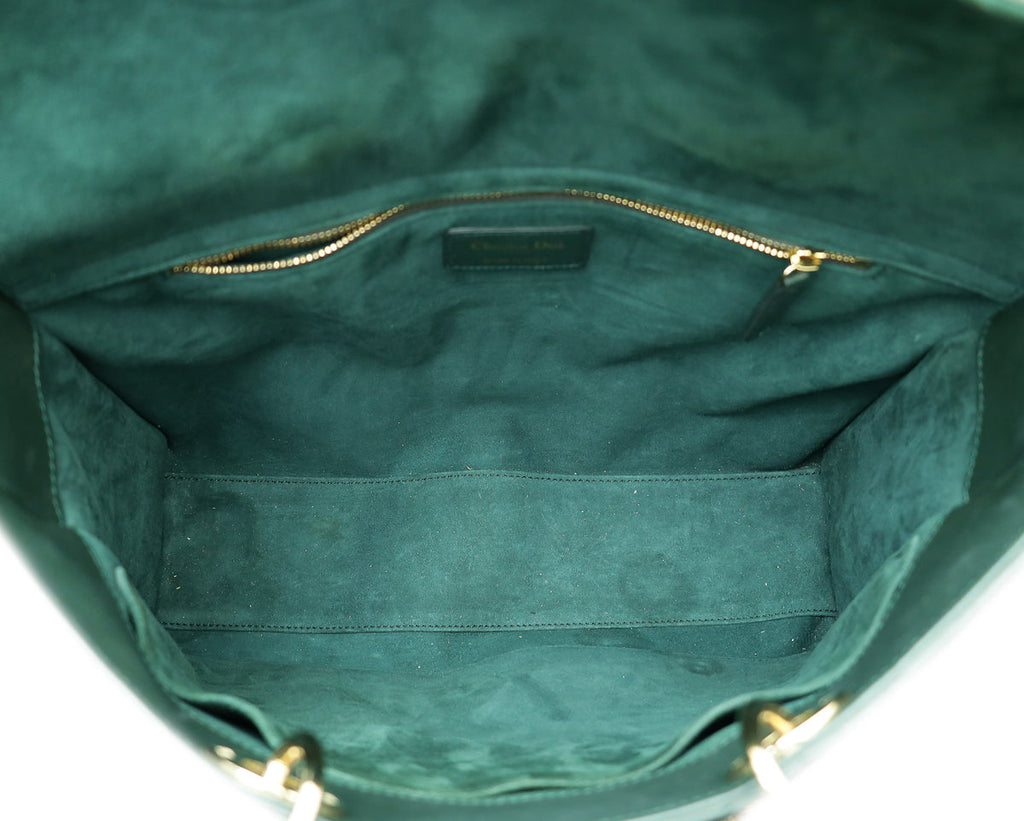 Christian Dior Dark Green Lady Dior Large Bag