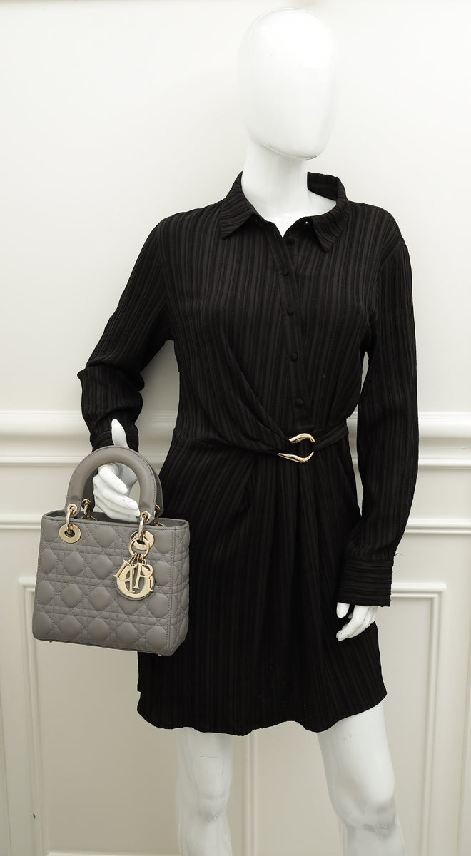 Christian Dior Grey Lady Dior My ABCDior Small Bag