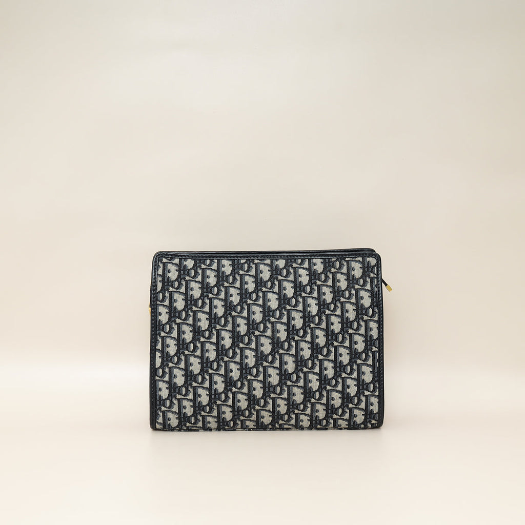 Christian Dior Navy Blue Oblique 30 Montaigne Dea Pouch