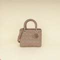 Christian Dior Taupe Gray Cannage Lady Dior Medium Bag