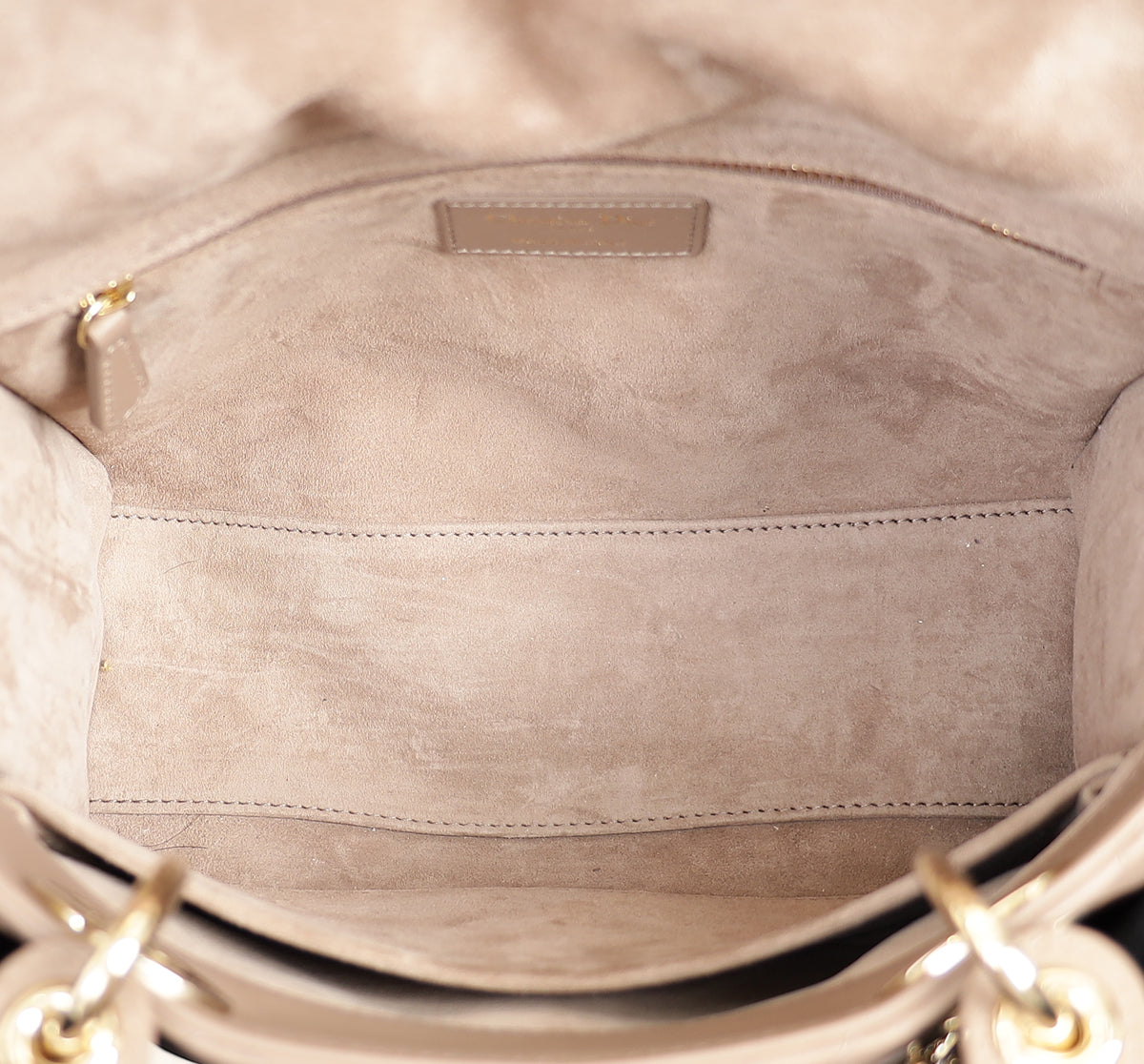 Christian Dior Taupe Gray Cannage Lady Dior Medium Bag