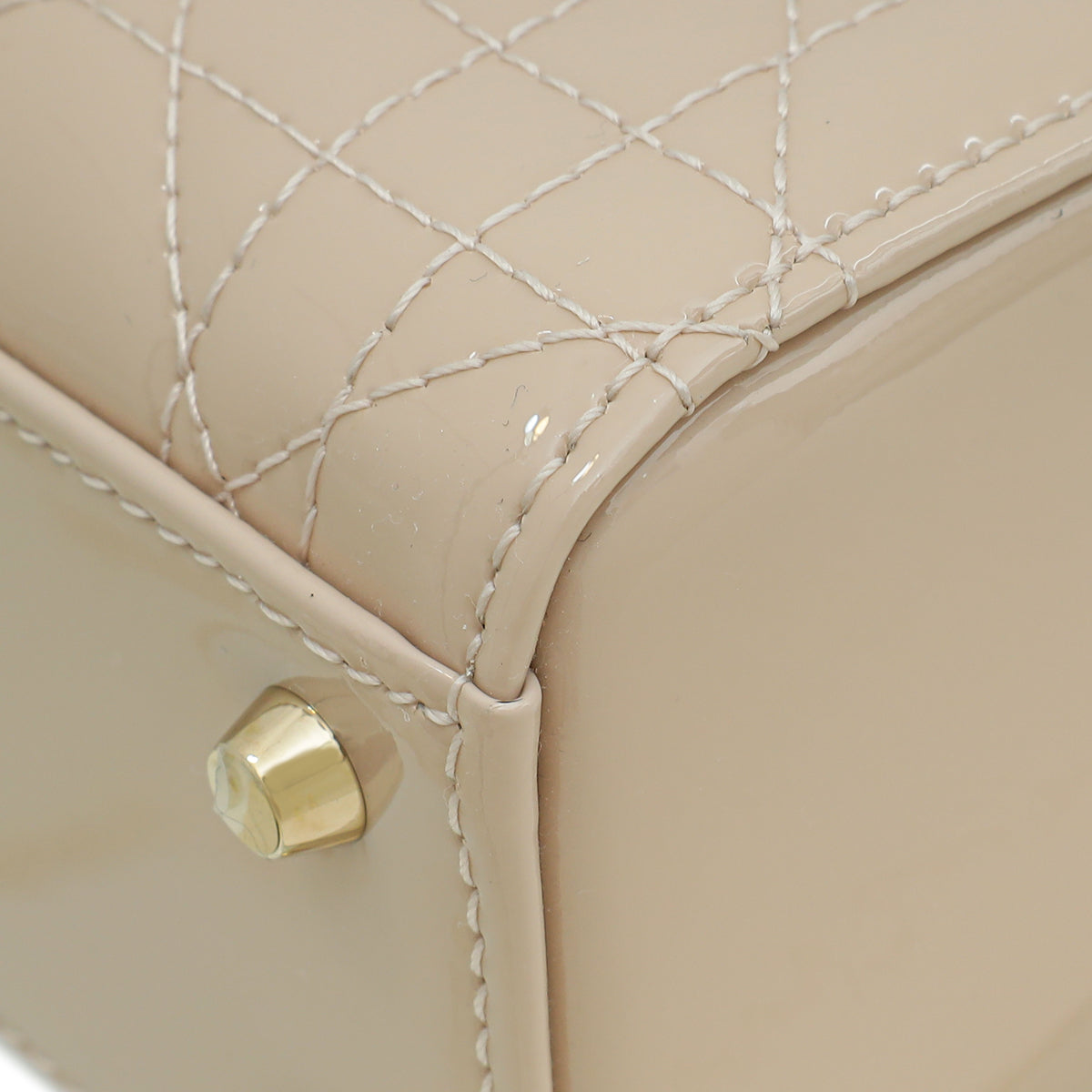 Christian Dior Powder Pink Mini Lady Dior Bag W/ Twilly
