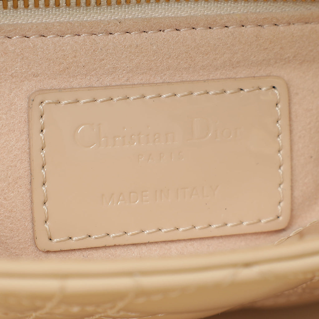 Christian Dior Powder Beige Chain Mini Lady Dior Bag