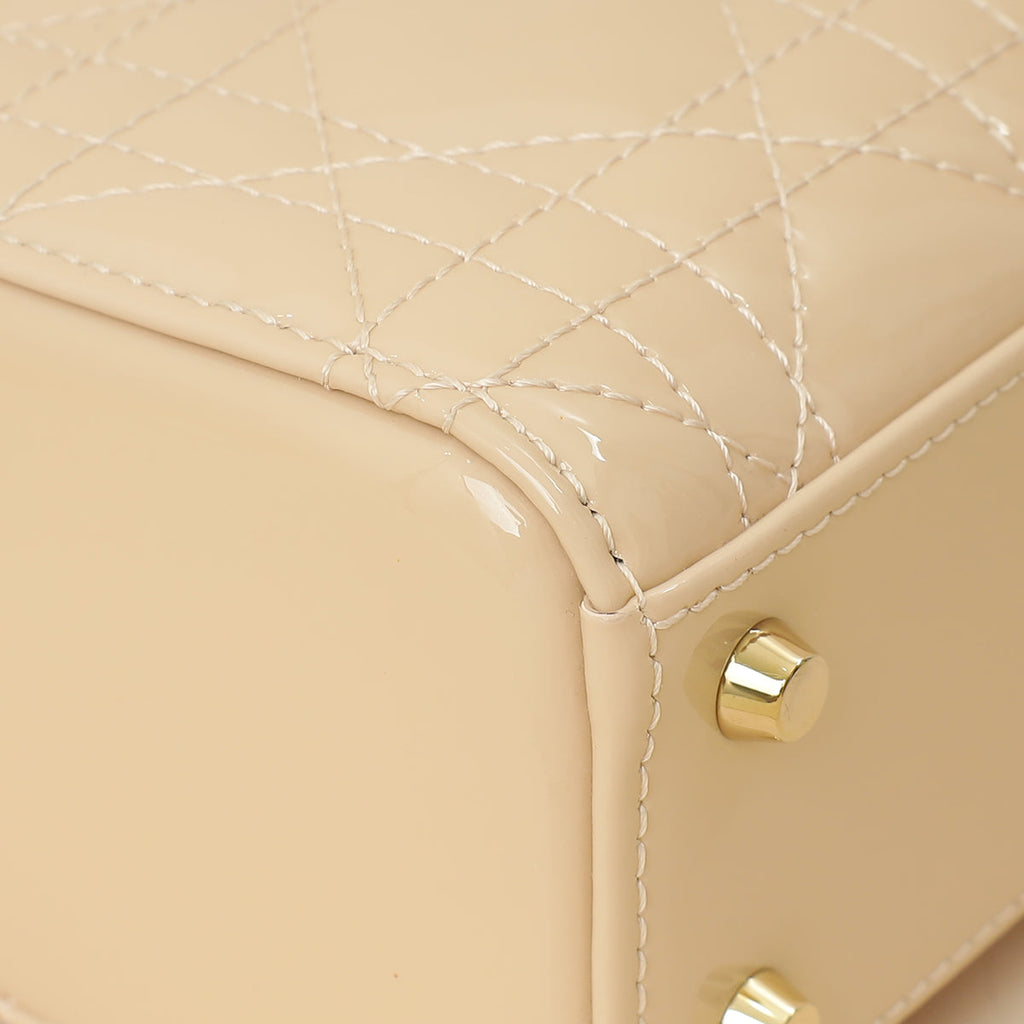 Christian Dior Powder Beige Chain Mini Lady Dior Bag