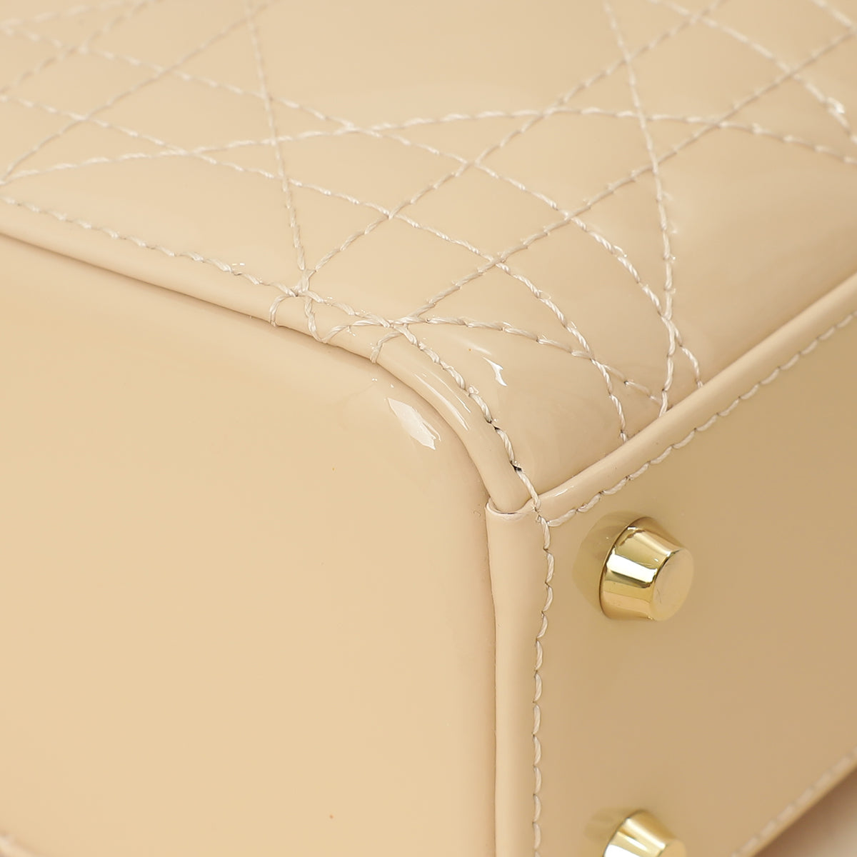 Christian Dior Powder Beige Chain Mini Lady Dior Bag