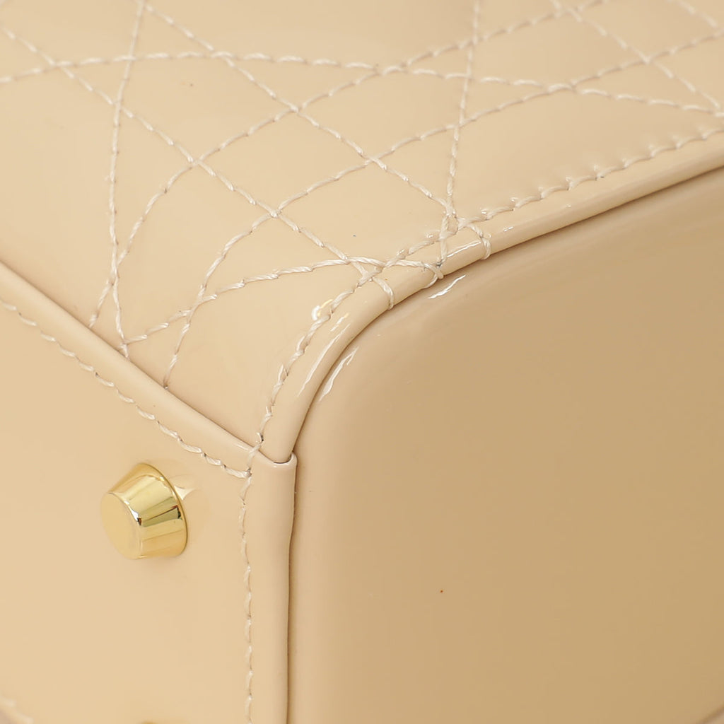 Christian Dior Powder Beige Chain Mini Lady Dior Bag