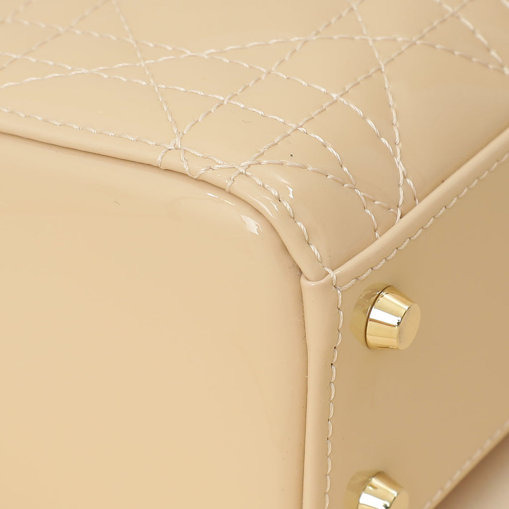 Christian Dior Powder Beige Chain Mini Lady Dior Bag