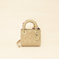 Christian Dior Dark Beige Mini Chain Lady Dior Bag w/ Twilly