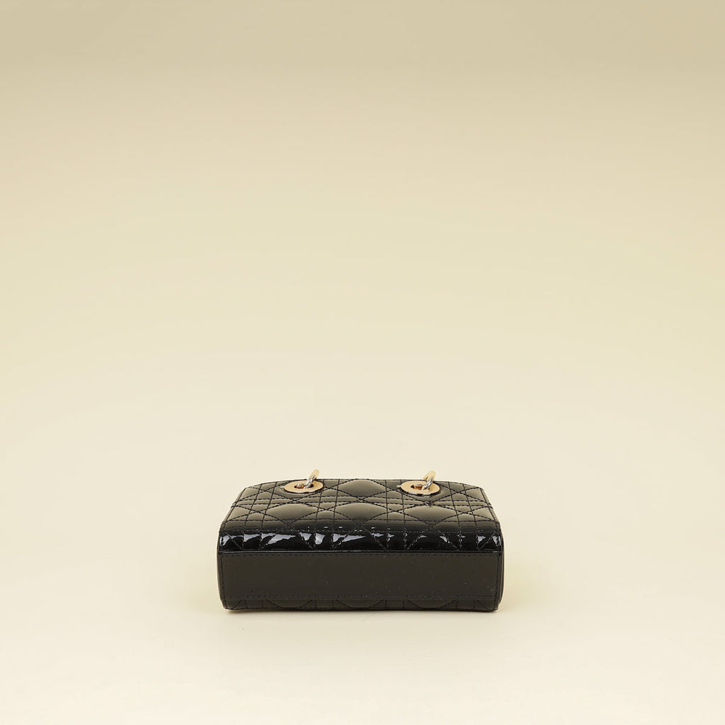 Christian Dior Black Cannage Micro Lady D-Joy Bag