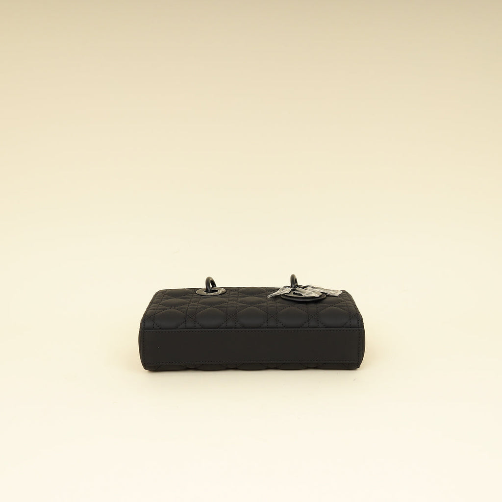 Christian Dior Black Ultramatte Cannage Lady D-Joy Small Bag
