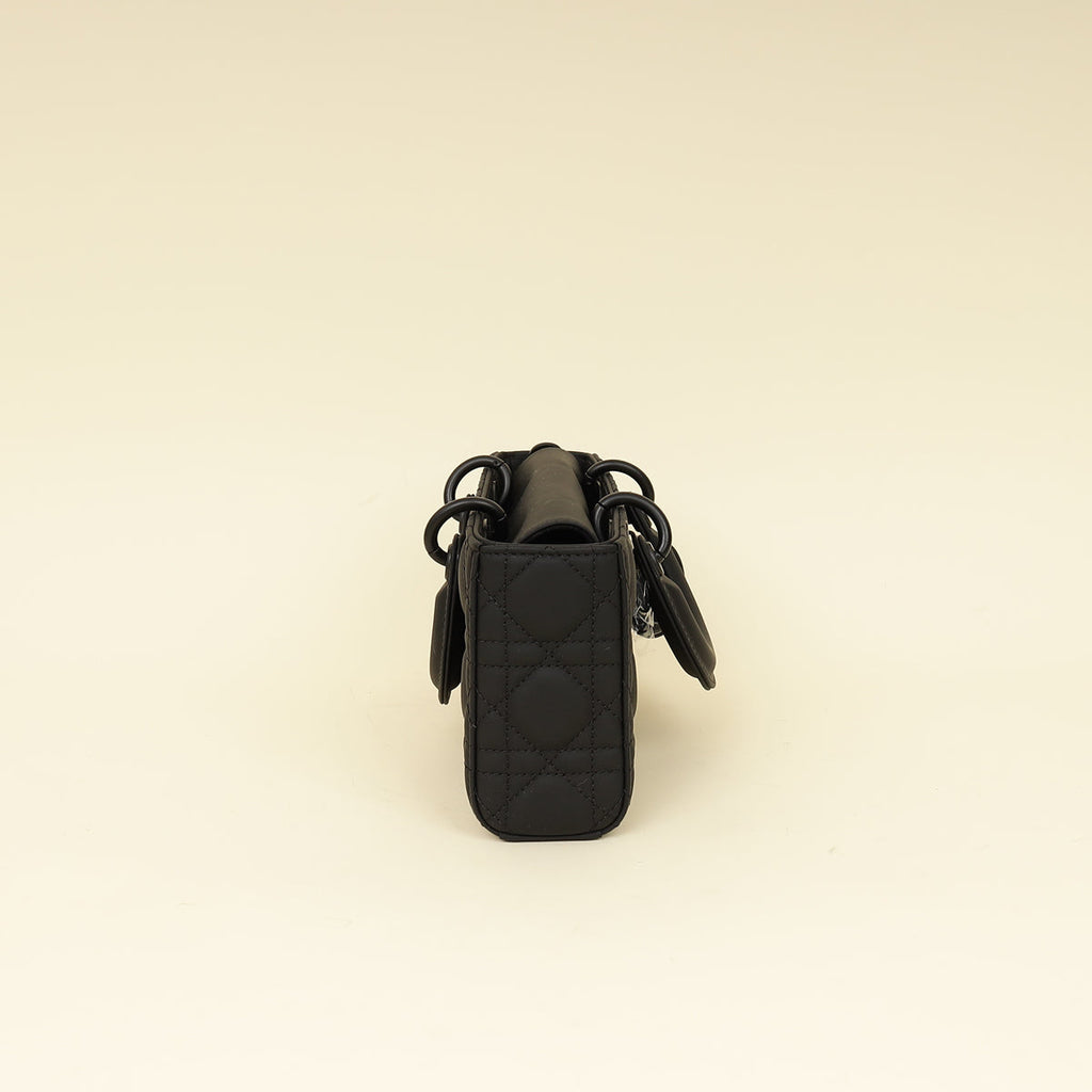 Christian Dior Black Ultramatte Cannage Lady D-Joy Small Bag