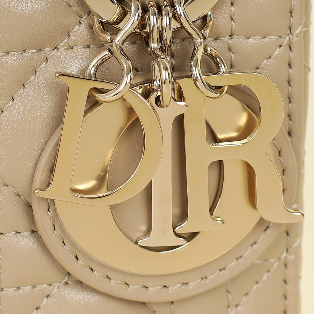 Christian Dior Beige Lady Dior Mini Chain Bag