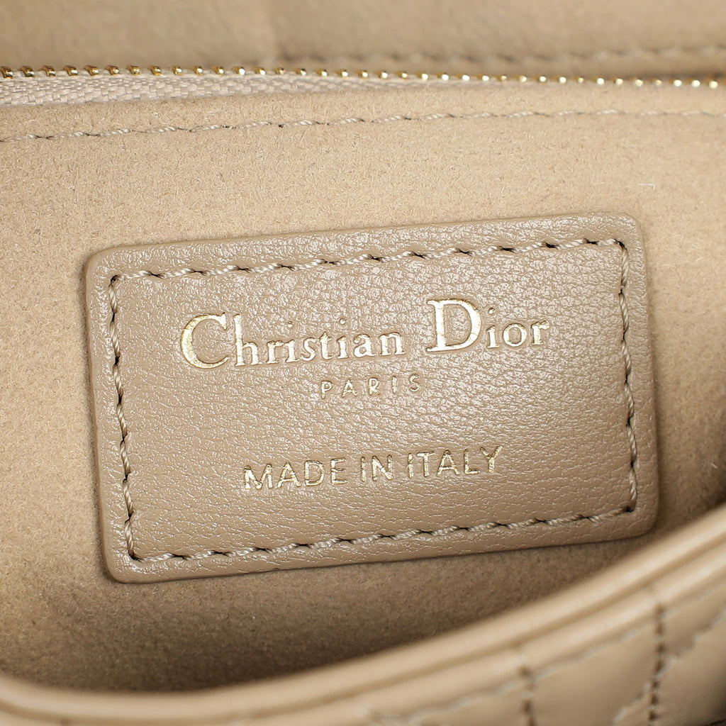 Christian Dior Beige Lady Dior Mini Chain Bag