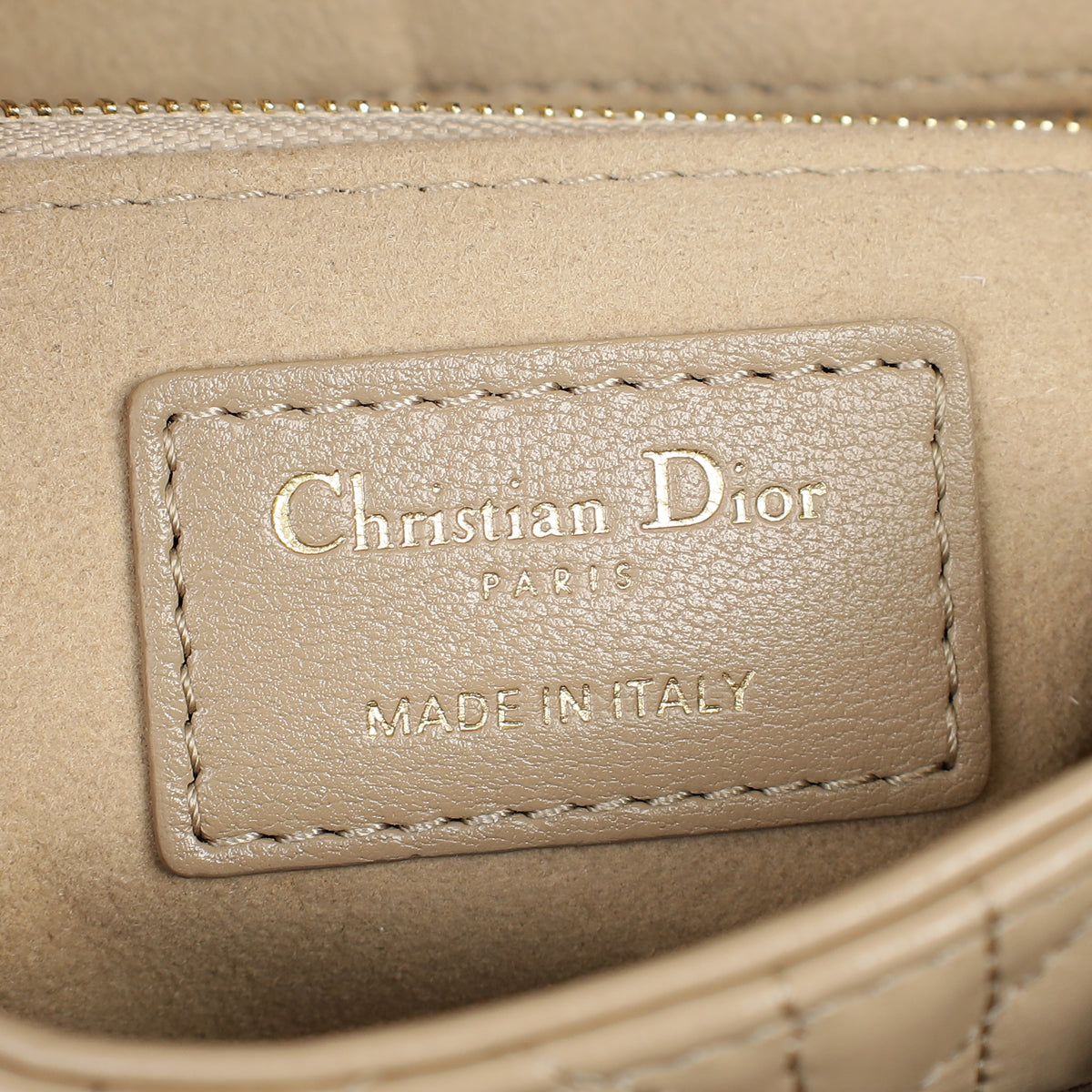 Christian Dior Beige Lady Dior Mini Chain Bag