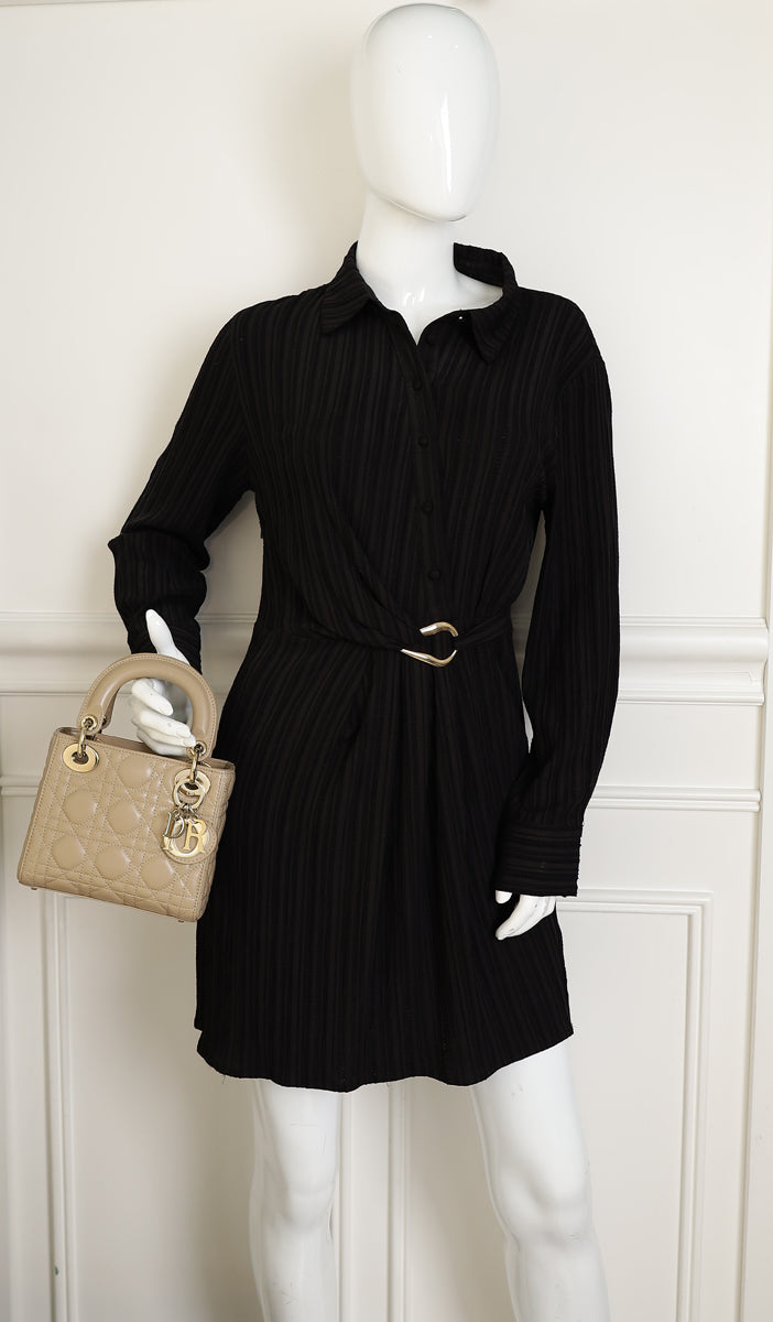 Christian Dior Beige Lady Dior Mini Chain Bag