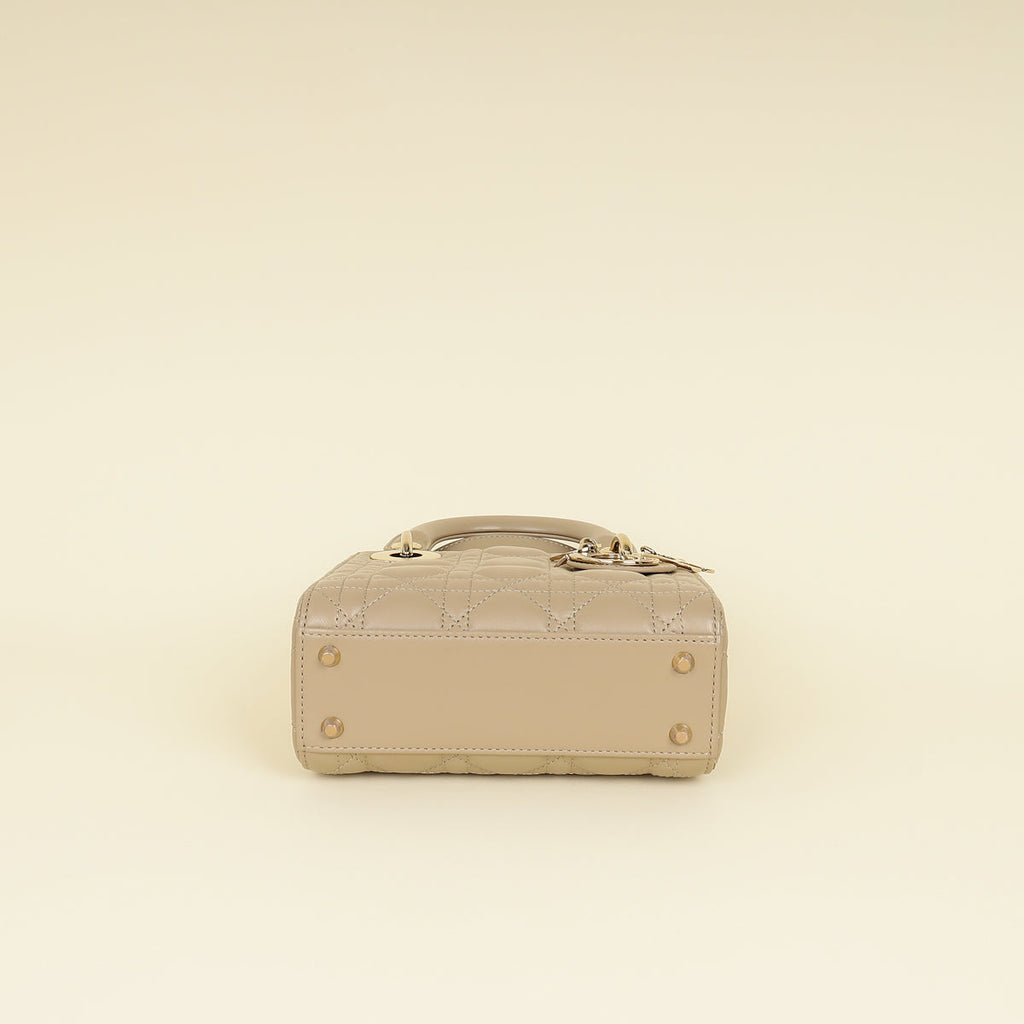 Christian Dior Beige Lady Dior Mini Chain Bag