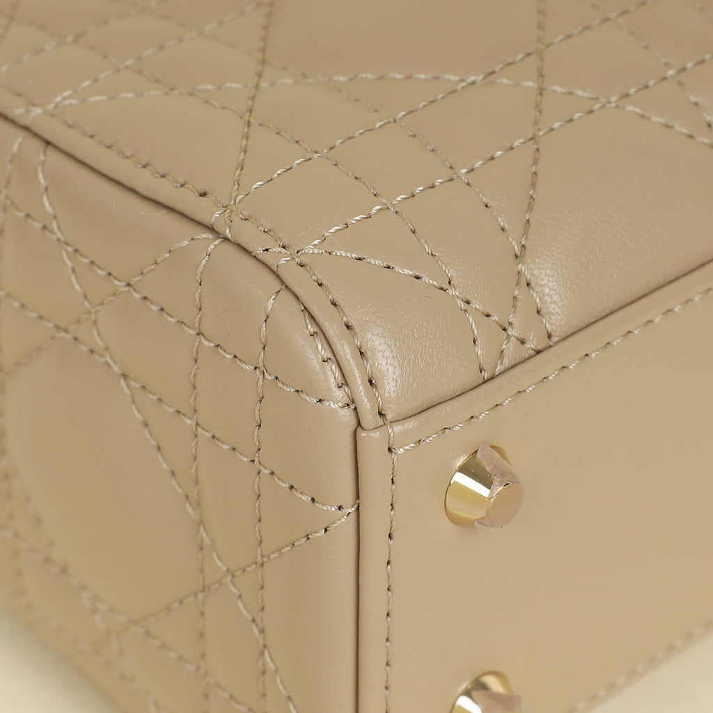 Christian Dior Beige Lady Dior Mini Chain Bag