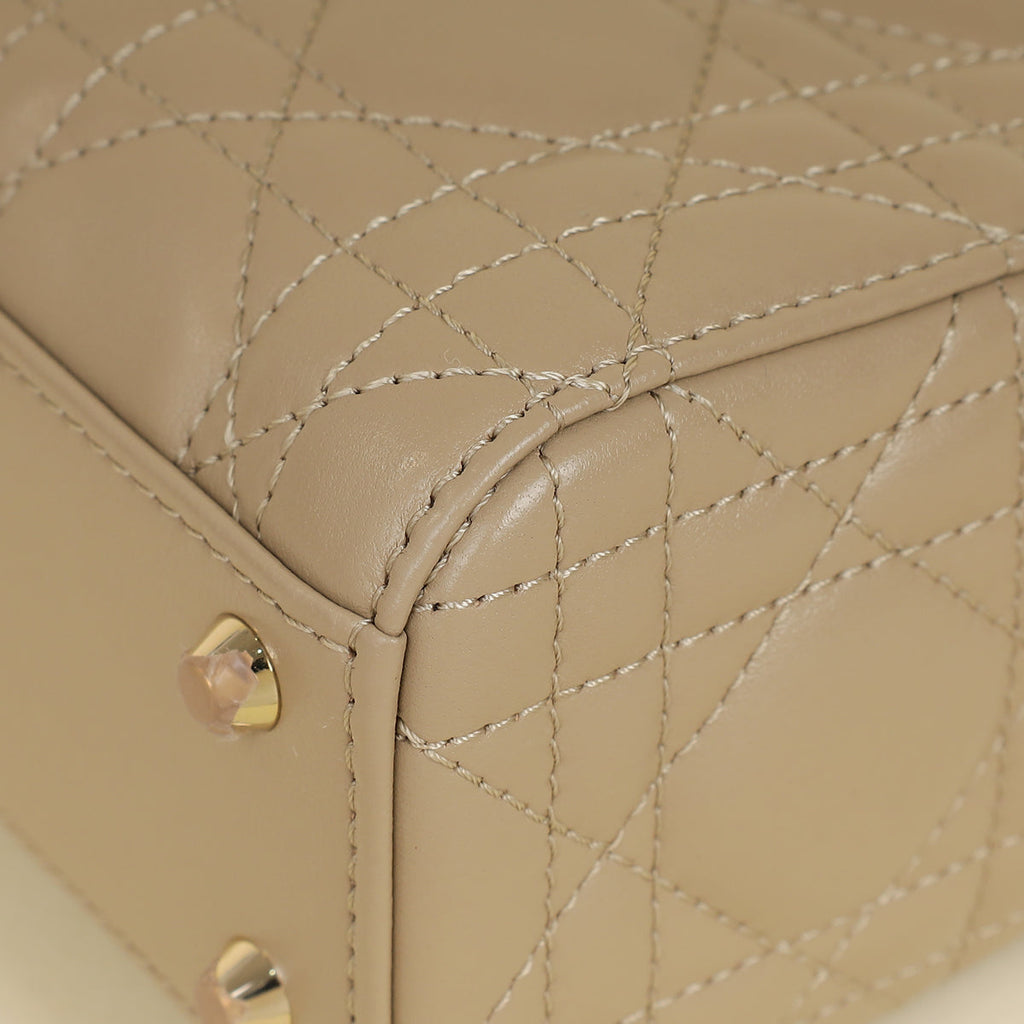 Christian Dior Beige Lady Dior Mini Chain Bag