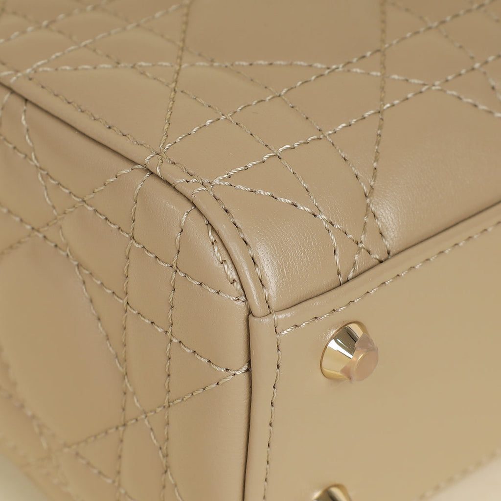 Christian Dior Beige Lady Dior Mini Chain Bag