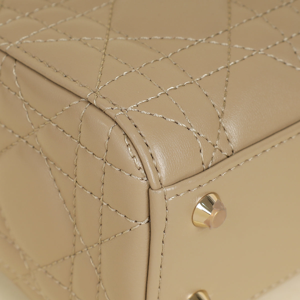 Christian Dior Beige Lady Dior Mini Chain Bag