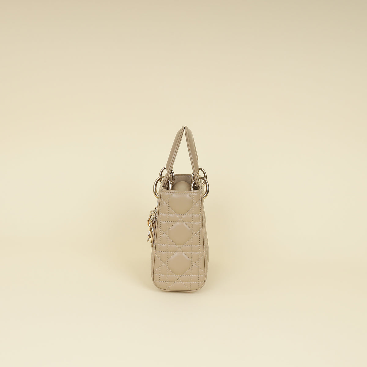 Christian Dior Beige Lady Dior Mini Chain Bag