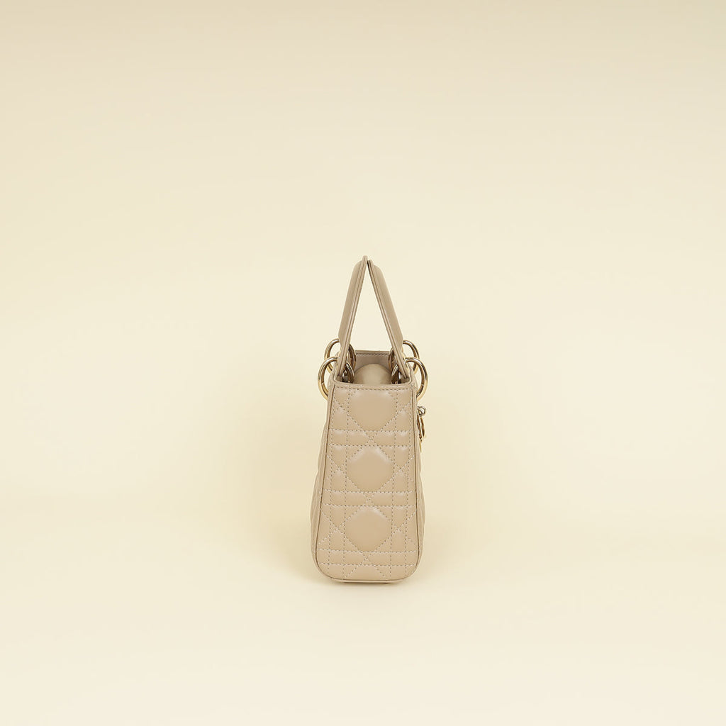 Christian Dior Beige Lady Dior Mini Chain Bag