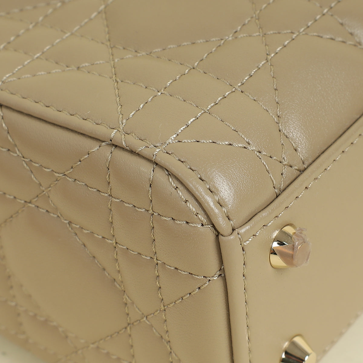 Christian Dior Beige Lady dior Mini Chain Bag