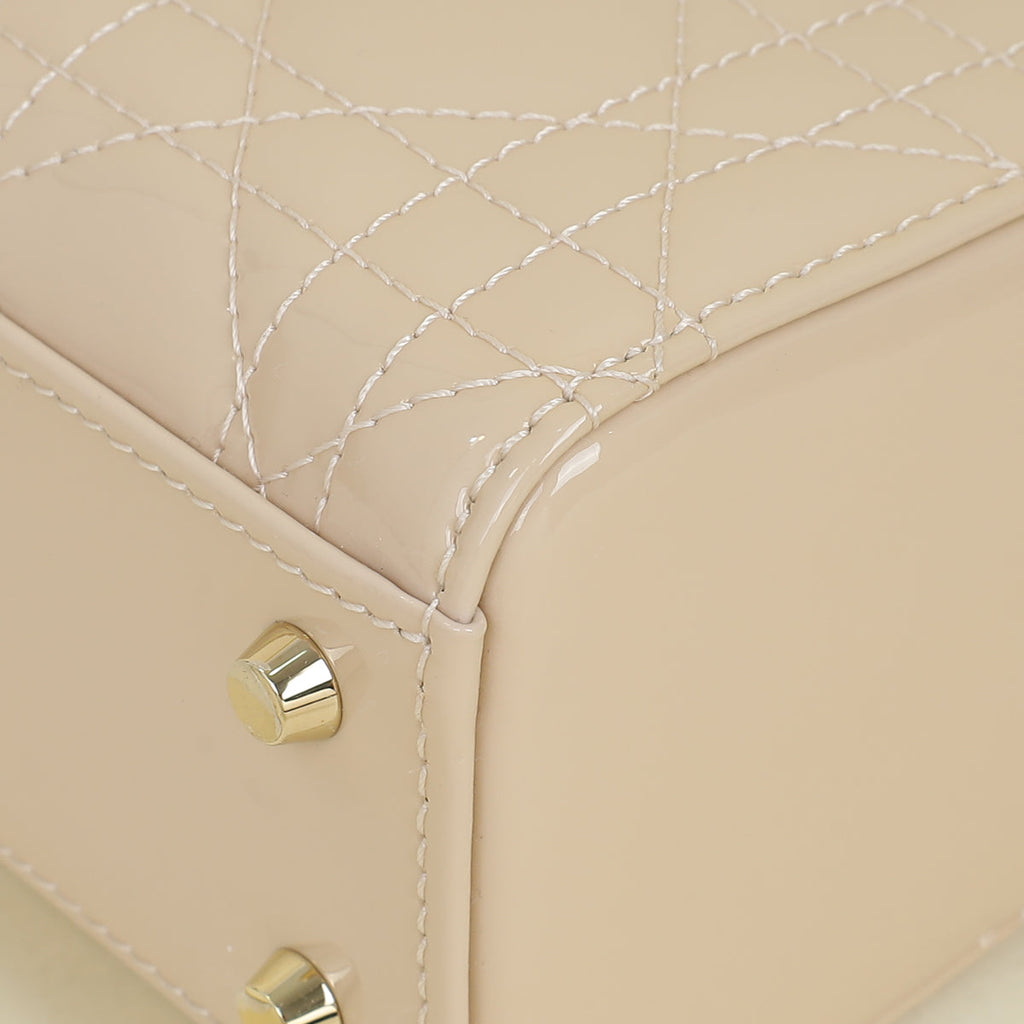 Christian Dior Beige Lady Dior Mini Chain Bag