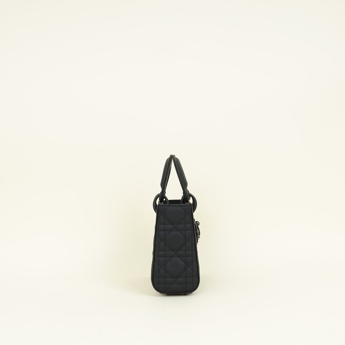 Christian Dior Black Ultramatte Lady Dior Mini Chain Bag