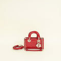 Christian Dior Cherry Red Micro Lady D-joy Bag