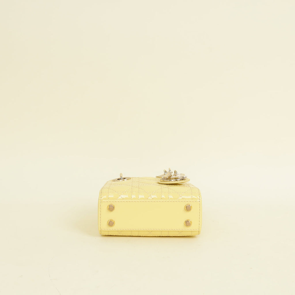 Christian Dior Light Yellow Lady Dior Micro Bag